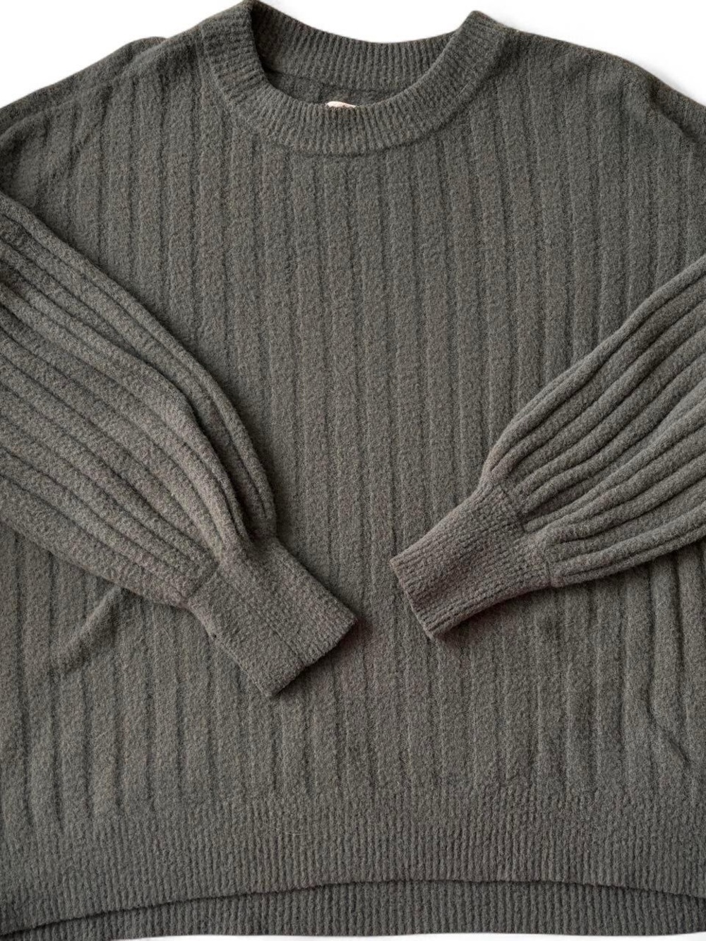 aerie Ribbed Crewneck Sweater - Charcoal Gray